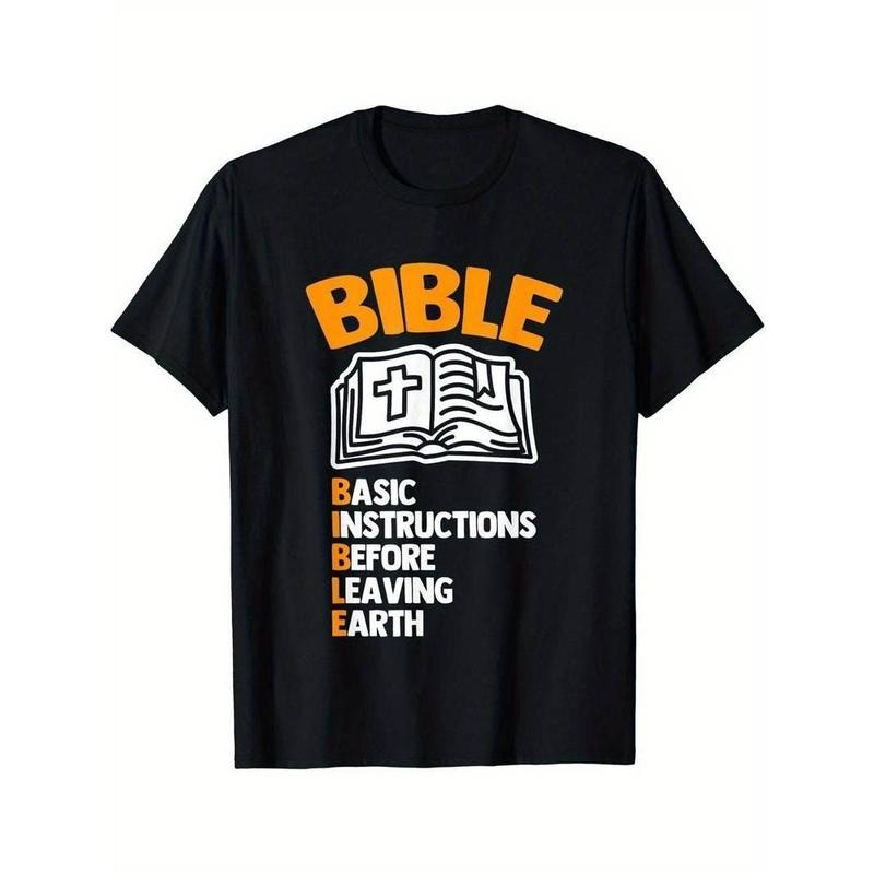 [100% Cotton] BIBLE BASIC INSTRUCTIONS BEFORE LEAVING EARTH Fashion Flat Digital Print Men's T-Shirt Hoodie, Sweatshirt