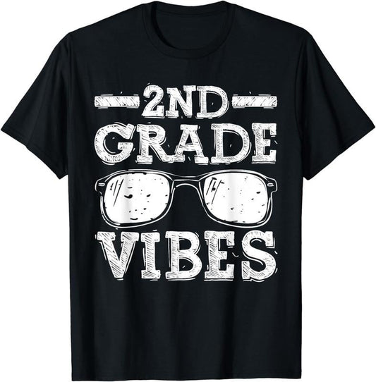 [100% Cotton] Back To School 2nd Grade Vibes Shirt, First Day Teacher kids T-Shirt Hoodie, Sweatshirt | WearSparks.com