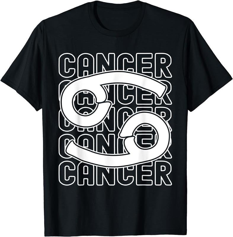 [100% Cotton] Cancer Zodiac Sign Typography Astrology T-Shirt Hoodie, Sweatshirt | WearSparks.com