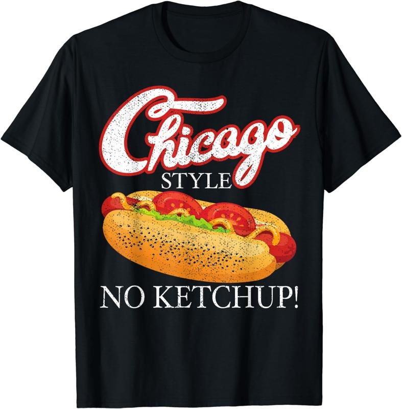 [100% Cotton] Chicago Hot Dog Summer Style 4th Of July No Ketchup Gift T-Shirt Hoodie, Sweatshirt | WearSparks.com