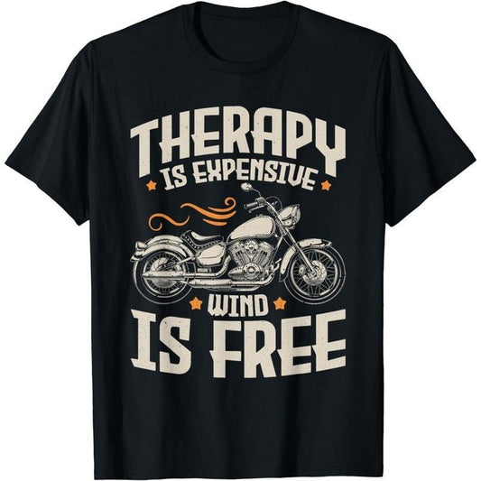 [100% Cotton] Cotton Short Sleeve Cool Motorcycle Rider Men Therapy Motorcycle Lovers Biker T-Shirt for Men Women Hoodie,...