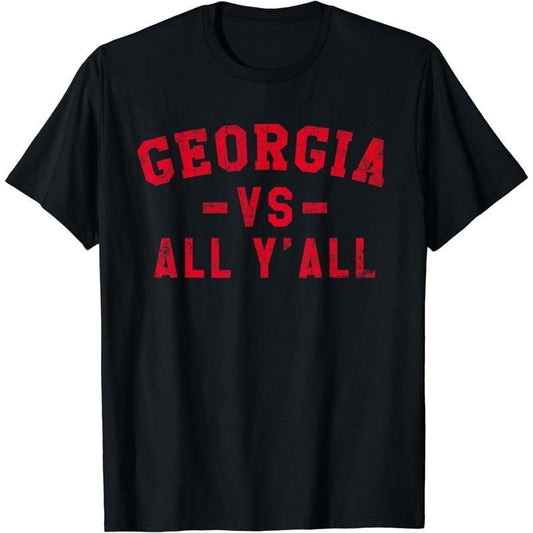 [100% Cotton] Cotton Short Sleeve Georgia vs All Yall for Y'All Funny Georgia Men Women T-Shirt for Men Women Hoodie,...