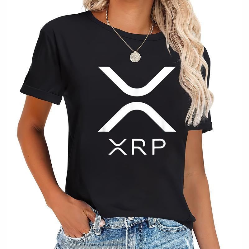 [100% Cotton] Cotton Short Sleeve Ripple Xrp Cryptocurrency New Logo T-Shirt for Men Women Hoodie, Sweatshirt