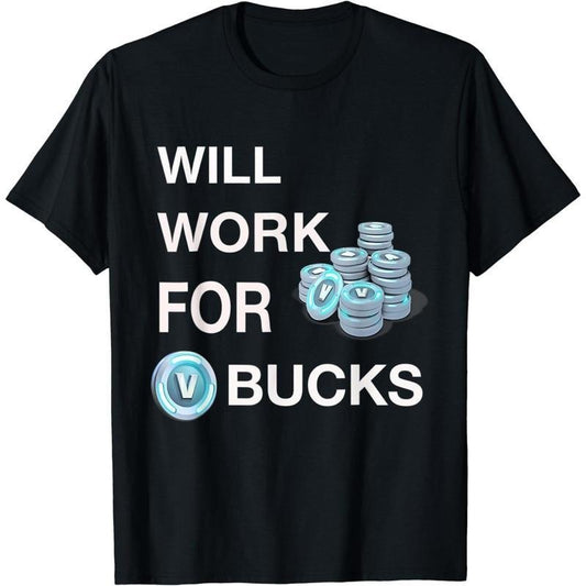 [100% Cotton] Cotton Short Sleeve will work for v bucks shirt gamer youth shirt funny gamer T-Shirt for Men Women Hoodie,...
