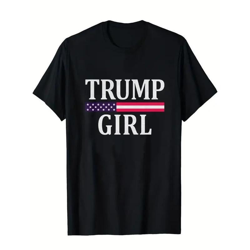 [100% Cotton] Cute Vintage Vote Trump Girl Republican US Flag 2024 Womens T-Shirt Hoodie, Sweatshirt | WearSparks.com