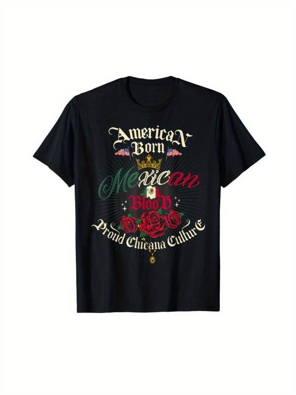 [100% Cotton] Fashionable and Comfortable 220g Pure Cotton Print, Chicana Style for Women American Born Mexican Blood...