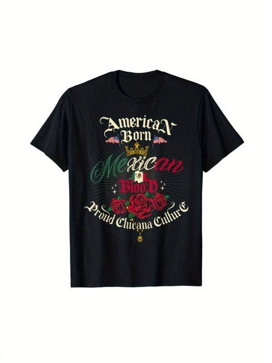 [100% Cotton] Fashionable and Comfortable 220g Pure Cotton Print, Chicana Style for Women American Born Mexican Blood...