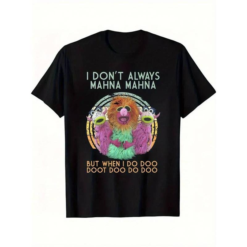 [100% Cotton] Fun Mana Muppet Graphic T-shirt - Men's Short Sleeved Printed Shirt Series Hoodie, Sweatshirt | WearSparks.com