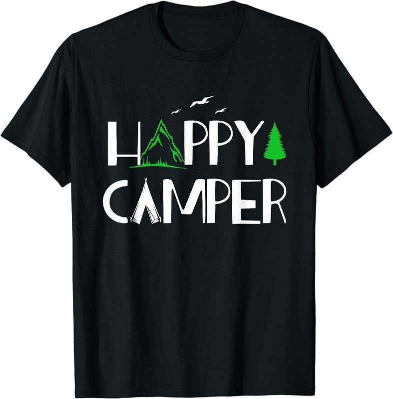 [100% Cotton] Happy Camper - Camping T-Shirt for Men, Women, and Kids T-Shirt Hoodie, Sweatshirt | WearSparks.com