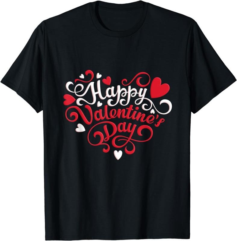 [100% Cotton] Happy Valentine's Day Red Heart For Women Men Gifts 2024 T-Shirt Hoodie, Sweatshirt | WearSparks.com