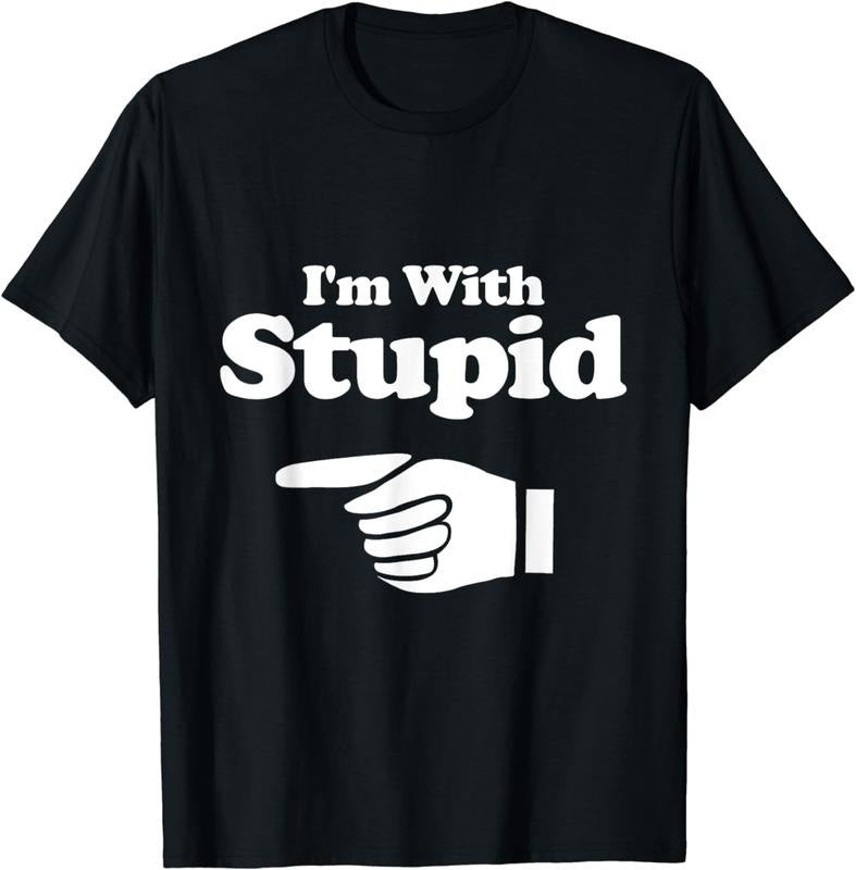 [100% Cotton] I'm With Stupid Shirt Pair, Couple, Brother Sister Funny Tee Hoodie, Sweatshirt | WearSparks.com