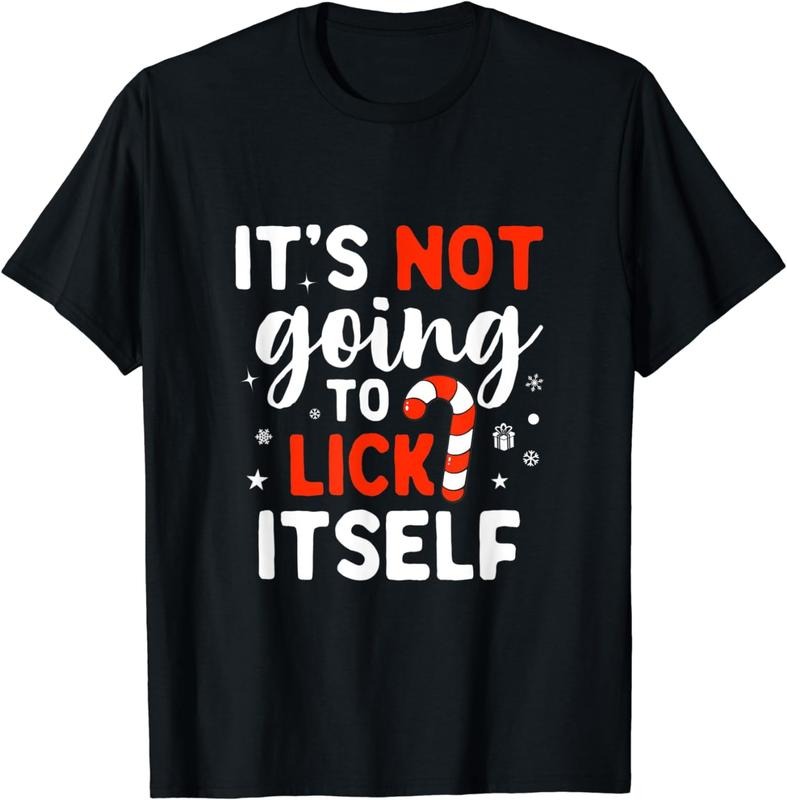 [100% Cotton] It's Not Going to Lick Itself - Naughty Christmas Candy Cane T-Shirt Hoodie, Sweatshirt | WearSparks.com