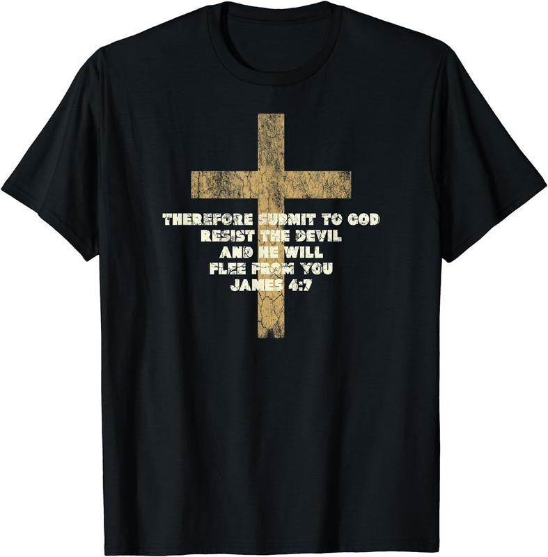 [100% Cotton] James 4:7 Submit to God Resist the Devil Bible Verse T-Shirt Hoodie, Sweatshirt | WearSparks.com