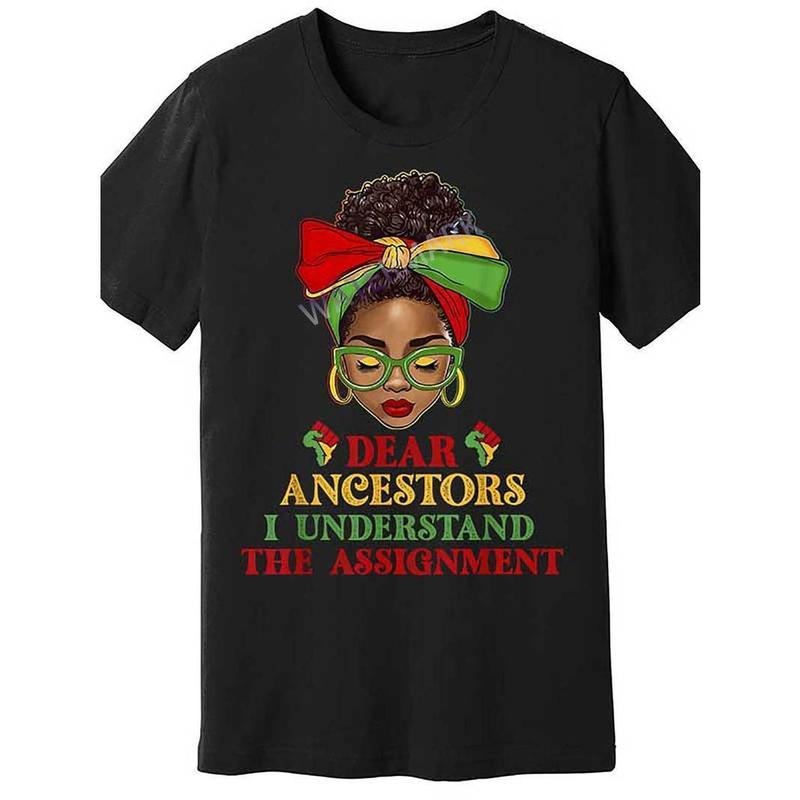 [100% Cotton] Juneteenth 1865 Inspired Black Woman Afro Messy Bun Graphic T-Shirt Hoodie, Sweatshirt | WearSparks.com