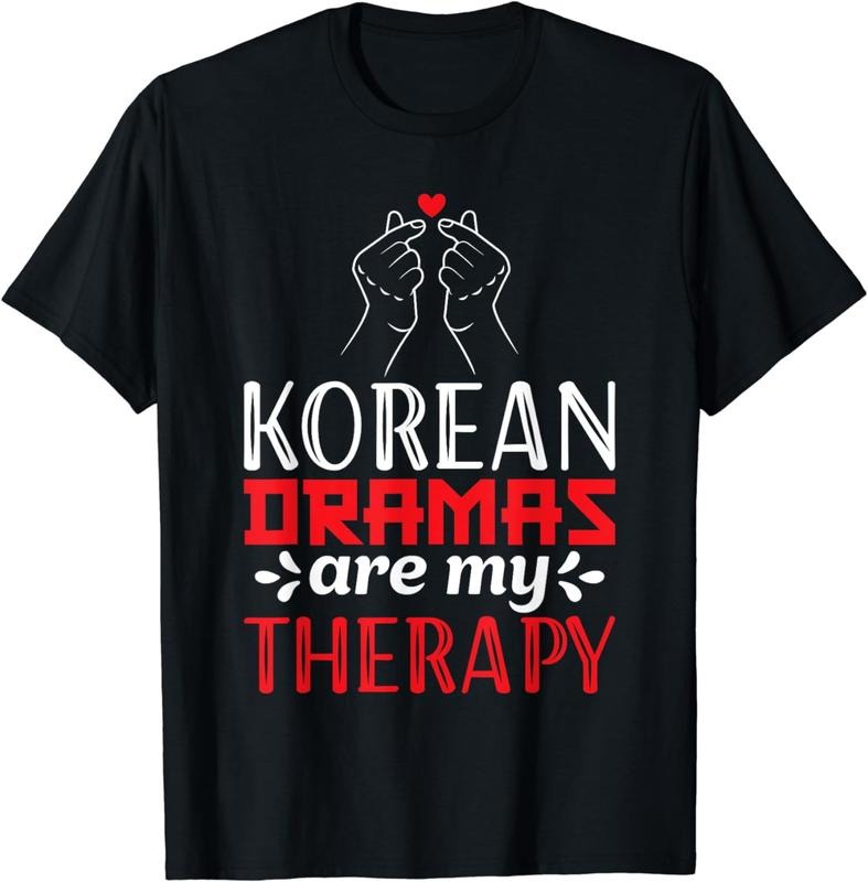 [100% Cotton] Korean Dramas Are My Therapy, K-Drama, Finger Heart, Kdrama T-Shirt Hoodie, Sweatshirt | WearSparks.com
