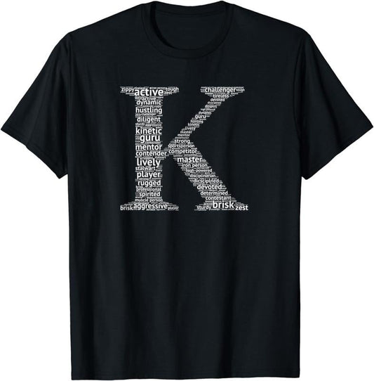 [100% Cotton] Letter K Words Cloud T-Shirts Hoodie, Sweatshirt | WearSparks.com