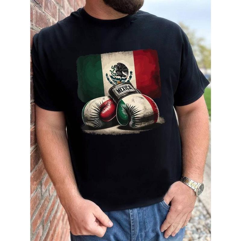 [100% Cotton] Men's Retro Mexico Boxing Cotton Print T-Shirt Hoodie, Sweatshirt | WearSparks.com