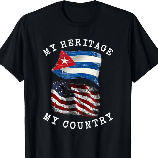 [100% Cotton] My Heritage My Country" Cuban American Pride T-Shirt - 100% Cotton Hoodie, Sweatshirt | WearSparks.com