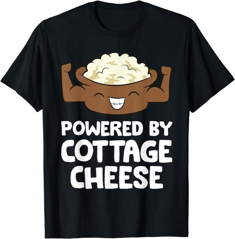 [100% Cotton] Powered By Cottage Cheese T-Shirt Hoodie, Sweatshirt | WearSparks.com