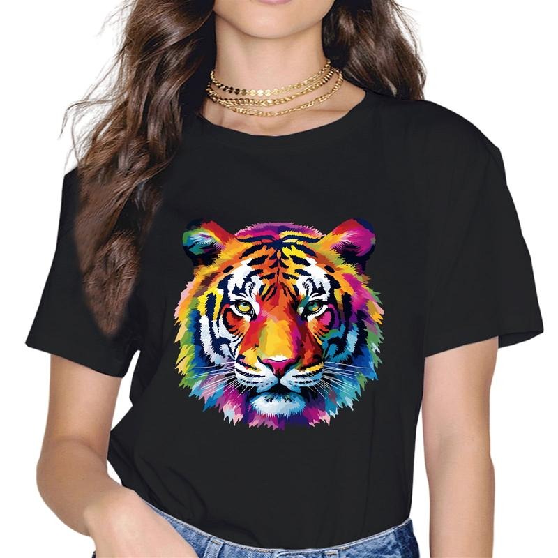 [100% Cotton] Rainbow Tiger Head Vibrant Colorful Tiger T-Shirt Hoodie, Sweatshirt | WearSparks.com