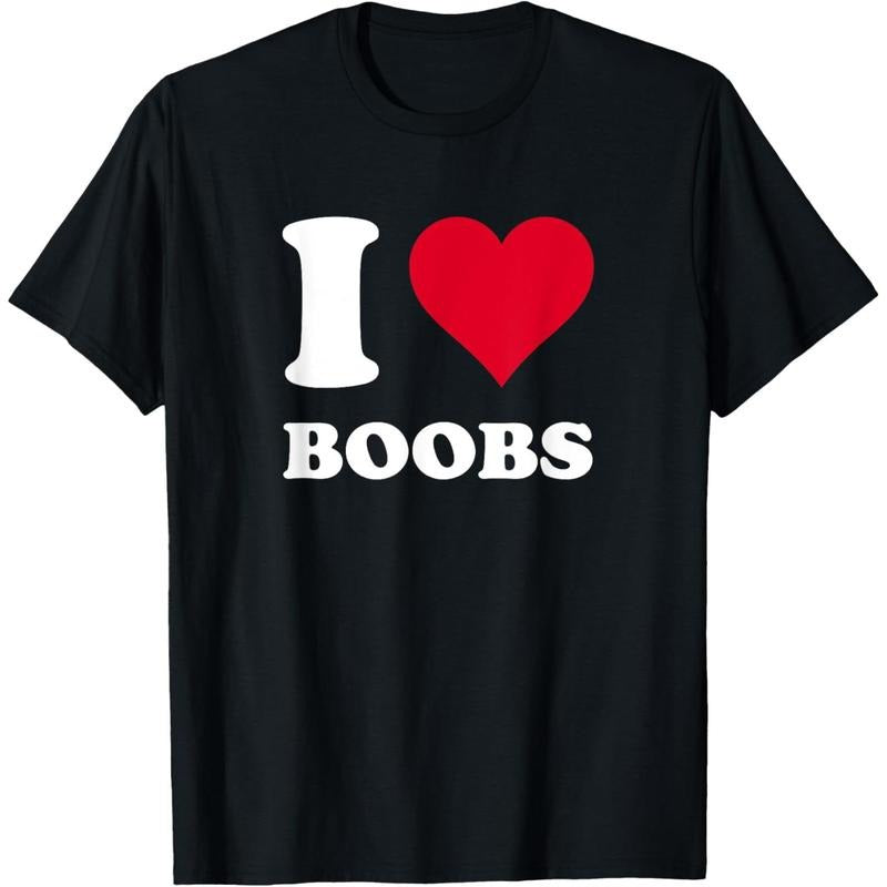 [100% Cotton] Red Heart I Love Boobs T-Shirt Hoodie, Sweatshirt | WearSparks.com