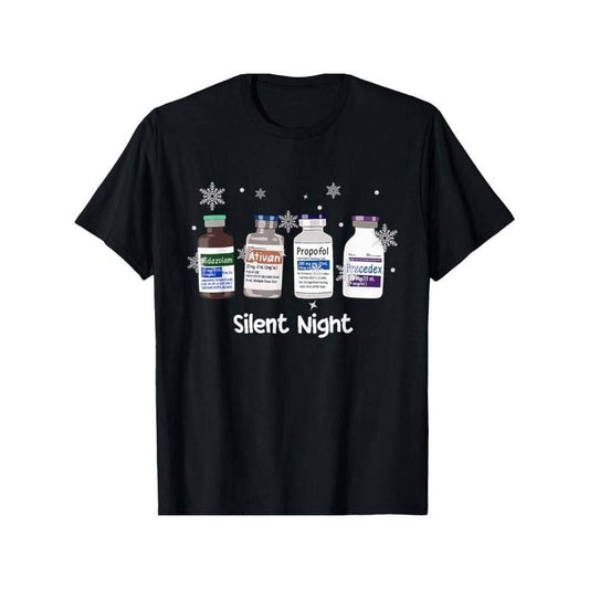 [100% Cotton] Retro ICU Nurse Christmas T-Shirt Silent Night Intensive Care Unit Hoodie, Sweatshirt | WearSparks.com