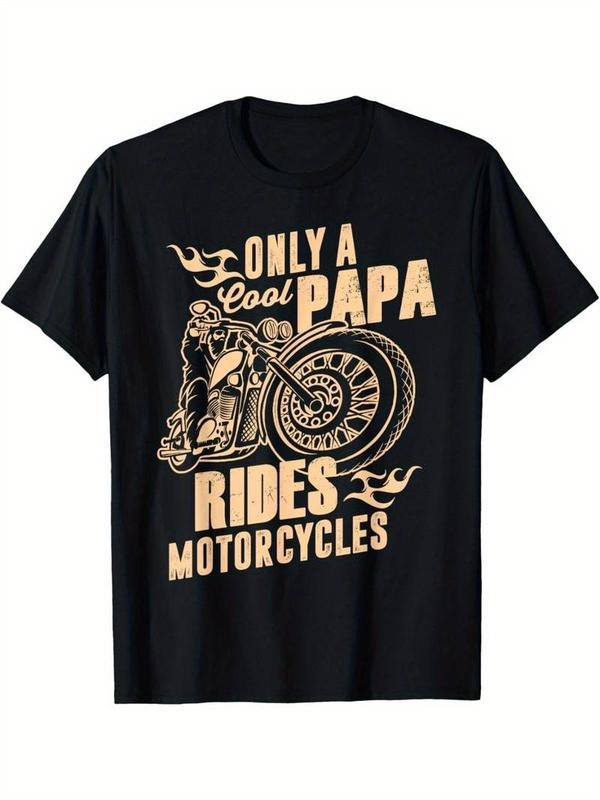 [100% Cotton] Stretchy Fabric| Cool Papa Rides Motorcycles" Graphic Tee - 100% Cotton Hoodie, Sweatshirt | WearSparks.com