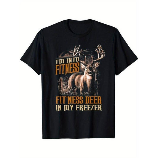 [100% Cotton] Summer Comfortable Deer Hunting T-Shirt - Fit'Ness Deer In My Freezer Short Sleeve Casual T-Shirt Hoodie,...