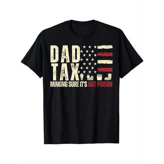 [100% Cotton] USA Flag Daddy Tax Print T-shirt, Trendy Cotton Tops Short Sleeve, Street Style Short Sleeve Tee Hoodie,...