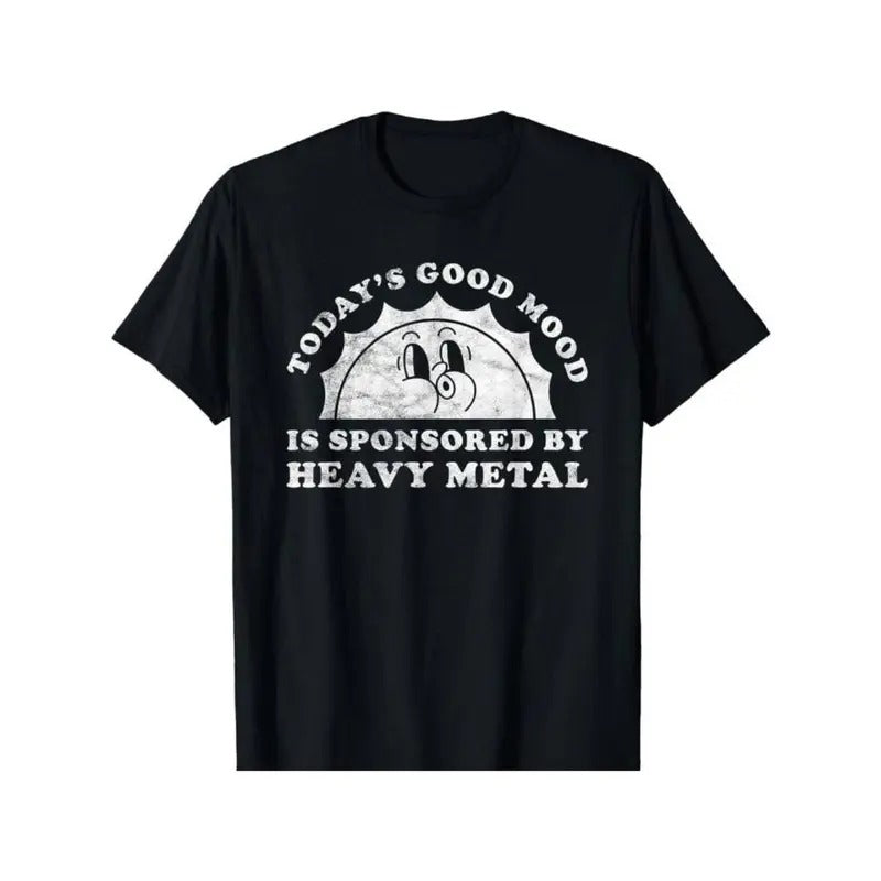 [100% Cotton] Unisex-Adults T-Shirt Black Classic Fit Short Sleeve Heavy Metal Letter Print Hoodie, Sweatshirt