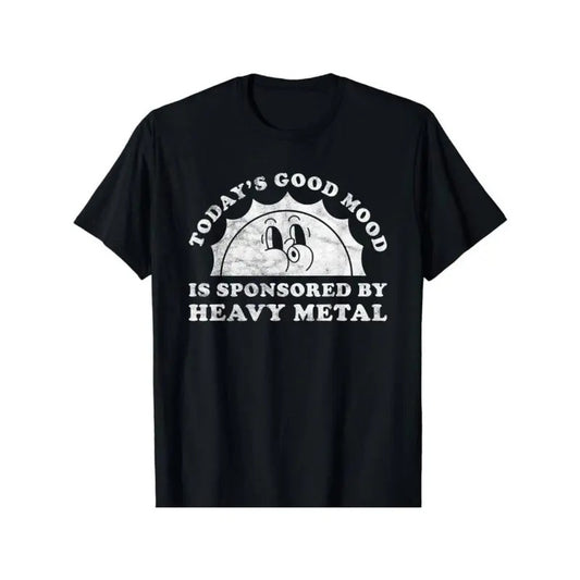 [100% Cotton] Unisex-Adults T-Shirt Black Classic Fit Short Sleeve Heavy Metal Letter Print Hoodie, Sweatshirt