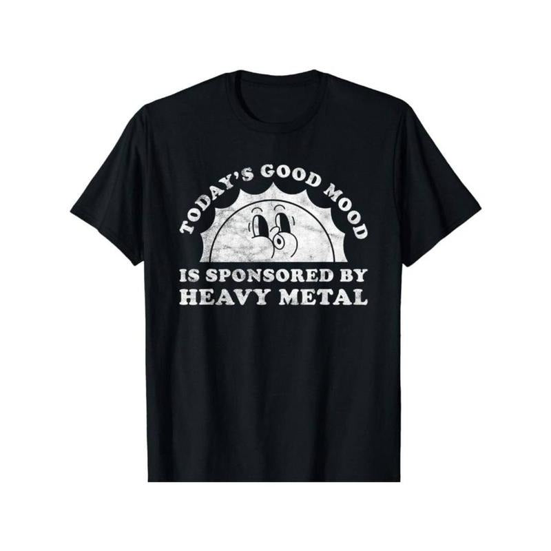 [100% Cotton] Unisex-Adults T-Shirt Black Classic Fit Short Sleeve Heavy Metal Letter Printstyle{n002}2 Hoodie, Sweatshirt