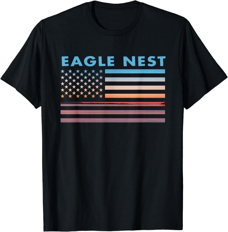 [100% Cotton] Vintage Sunset American Flag Eagle Nest, New York T-Shirt Hoodie, Sweatshirt | WearSparks.com