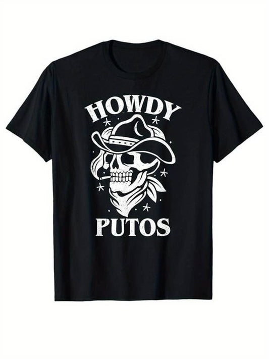 [100% Cotton] Western Cowboy Print Crew Neck Short Sleeve T-shirt Hoodie, Sweatshirt | WearSparks.com