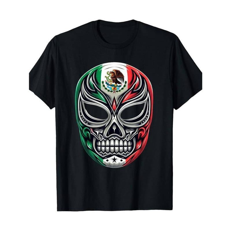 [100% Cotton] ucha Libre Mexico Flag Wrestling Mask For Men Women T-Shirt Hoodie, Sweatshirt | WearSparks.com