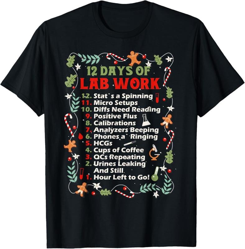 100% Cotton 12 days of lab technician Christmas funny medical laboratory T-Shirt Hoodie, Sweatshirt | WearSparks.com