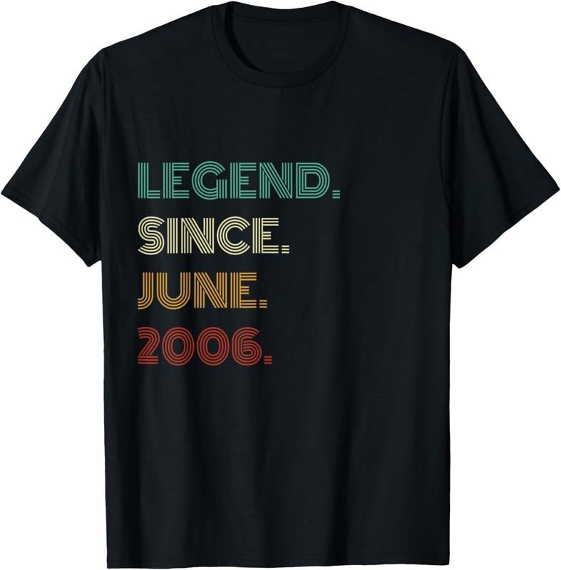 100% Cotton 19 Years Old Legend Since June 2006 19th Birthday T-Shirt Hoodie, Sweatshirt | WearSparks.com