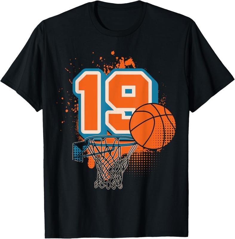 100% Cotton 19th Birthday Boy Basketball Player Basketball 19 Years Old T-Shirt Hoodie, Sweatshirt | WearSparks.com