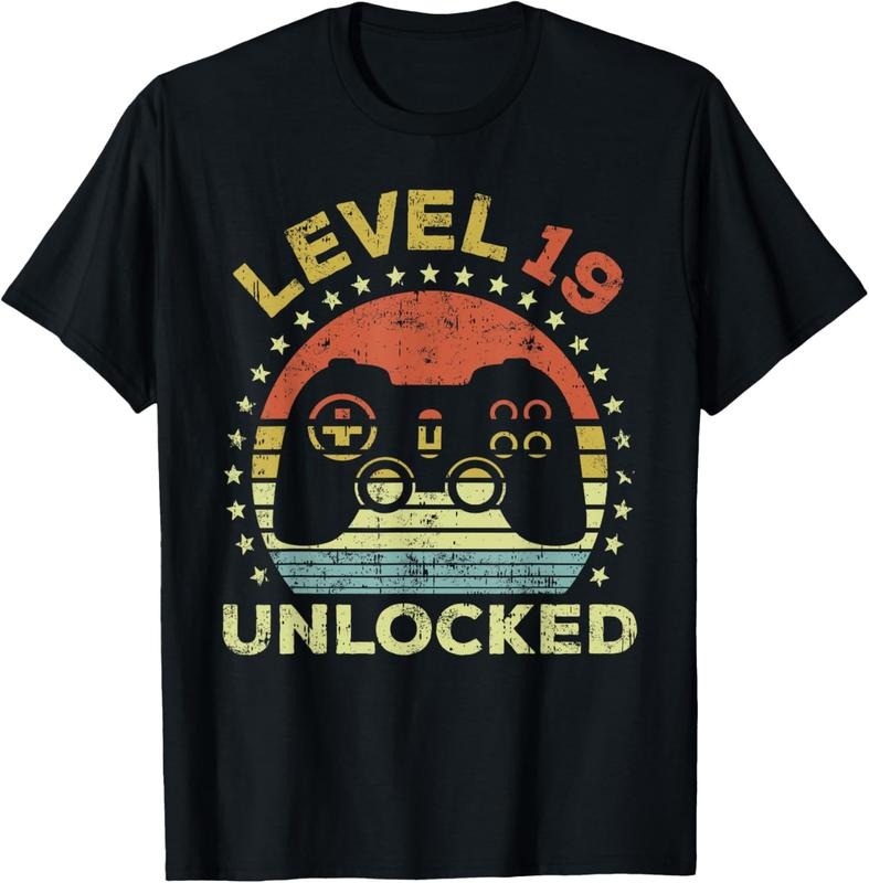 100% Cotton 19th Birthday Gaming Level 19 Unlocked T-Shirt Hoodie, Sweatshirt | WearSparks.com