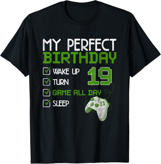 100% Cotton 19th Perfect Birthday Men Boys Gamer Gaming Gift 19 Year Old T-Shirt Hoodie, Sweatshirt | WearSparks.com
