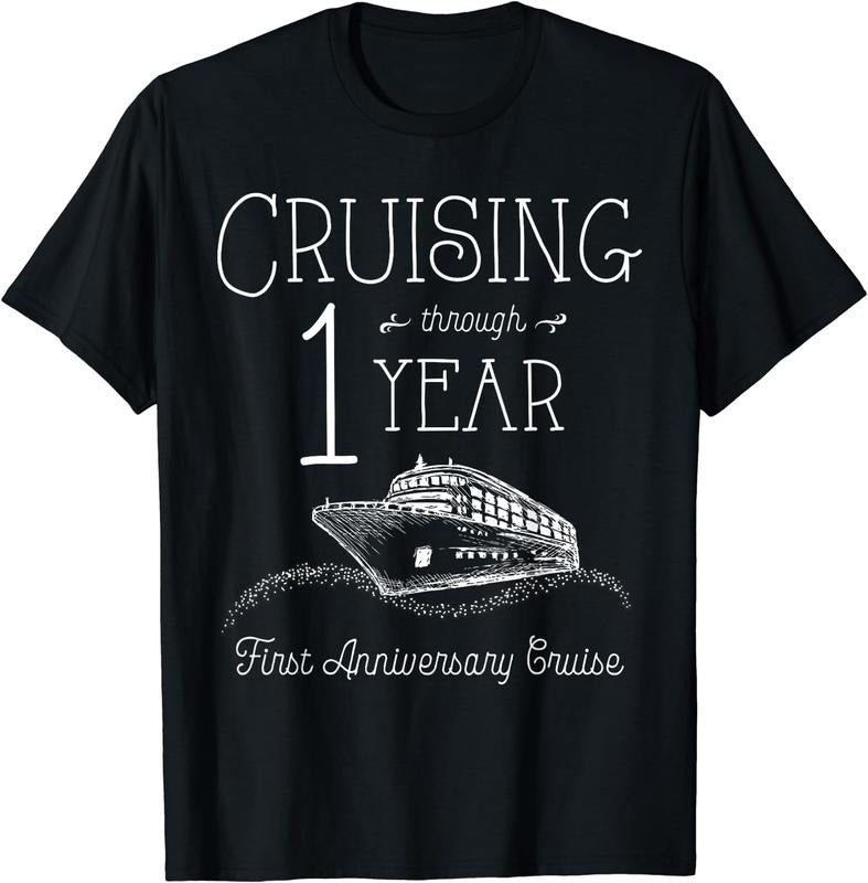 [100% Cotton]1st Anniversary Cruise T Shirt His and Hers Matching Couple Hoodie, Sweatshirt | WearSparks.com
