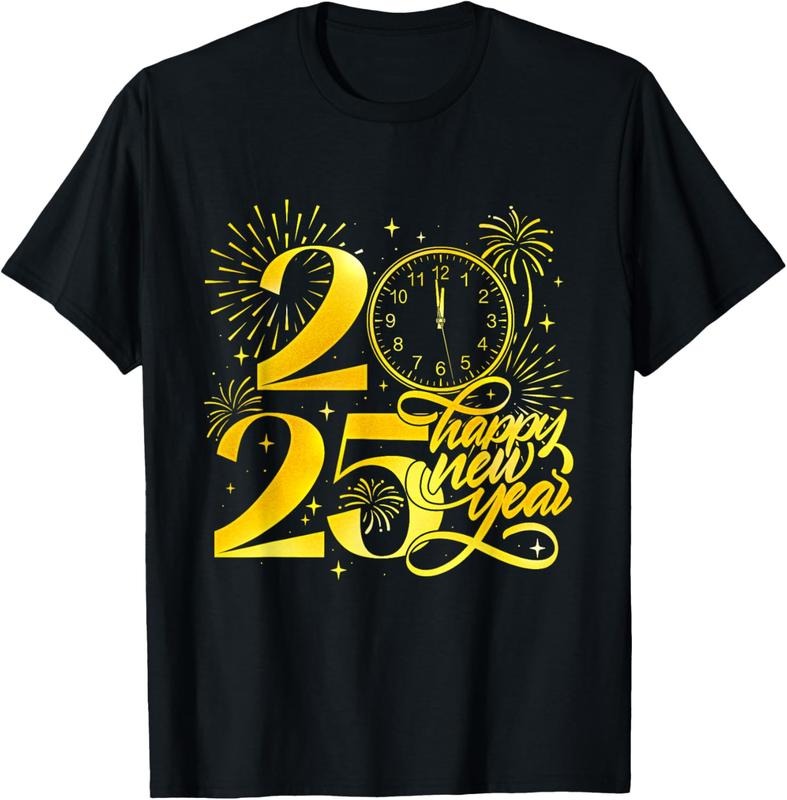 100% Cotton 2025 Happy New Year - New Year's Eve New Year Party T-Shirt Hoodie, Sweatshirt | WearSparks.com