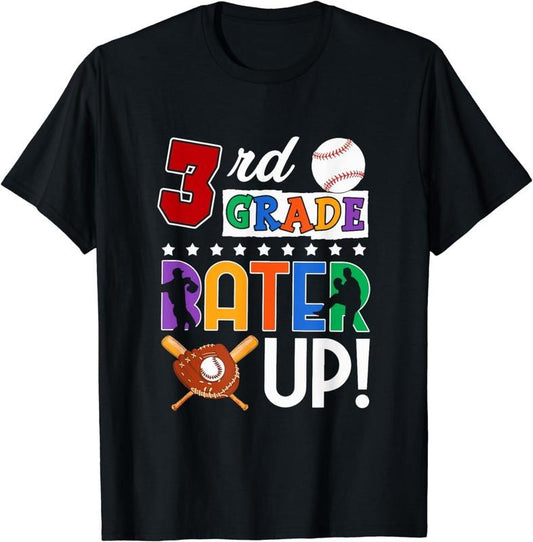 [100% Cotton]3rd Grade First Day of School 3rd Grade Batter Up Baseball T-Shirt Hoodie, Sweatshirt | WearSparks.com