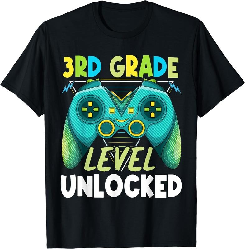 [100% Cotton]3rd Grade Level Unlocked First Day Back To School Kids Boys T-Shirt Hoodie, Sweatshirt | WearSparks.com