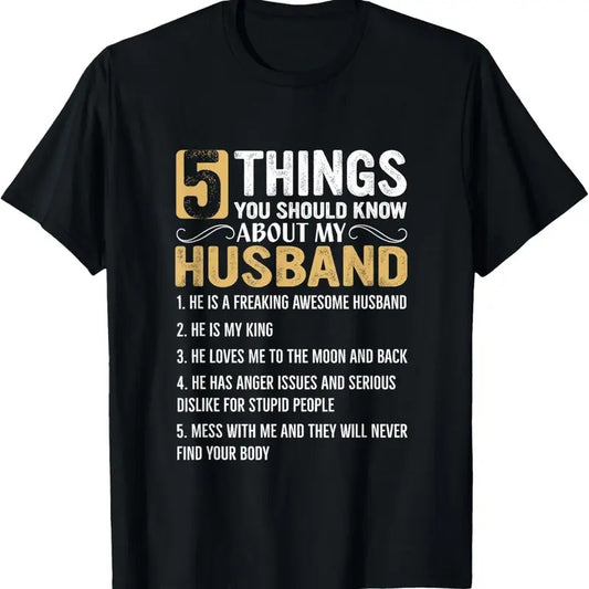 100% Cotton 5 Things You Should Know About My Husband T-Shirt Hoodie, Sweatshirt | WearSparks.com