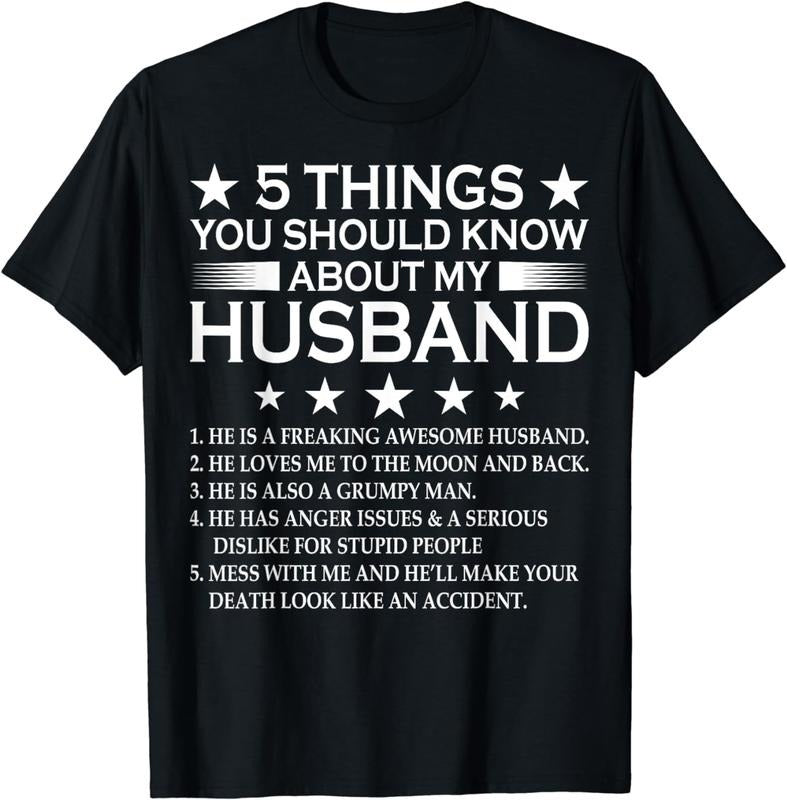 [100% Cotton]5 Things you Should know about my Husband Marriage T-Shirt Hoodie, Sweatshirt | WearSparks.com