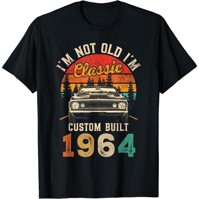 [100% Cotton]60 Year Old Vintage Classic Car 1964 60th Birthday Men Gifts T-Shirt Hoodie, Sweatshirt | WearSparks.com