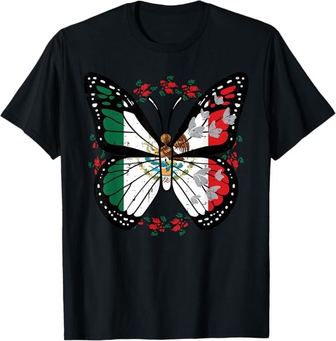 [100% Cotton]America Mexico Flag Vintage Mexican Roots American T-Shirt Hoodie, Sweatshirt | WearSparks.com