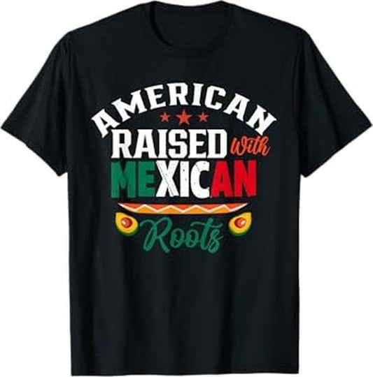 [100% Cotton]American Raised With Mexican Roots Lover Country Mexico Us T-Shirt Hoodie, Sweatshirt | WearSparks.com