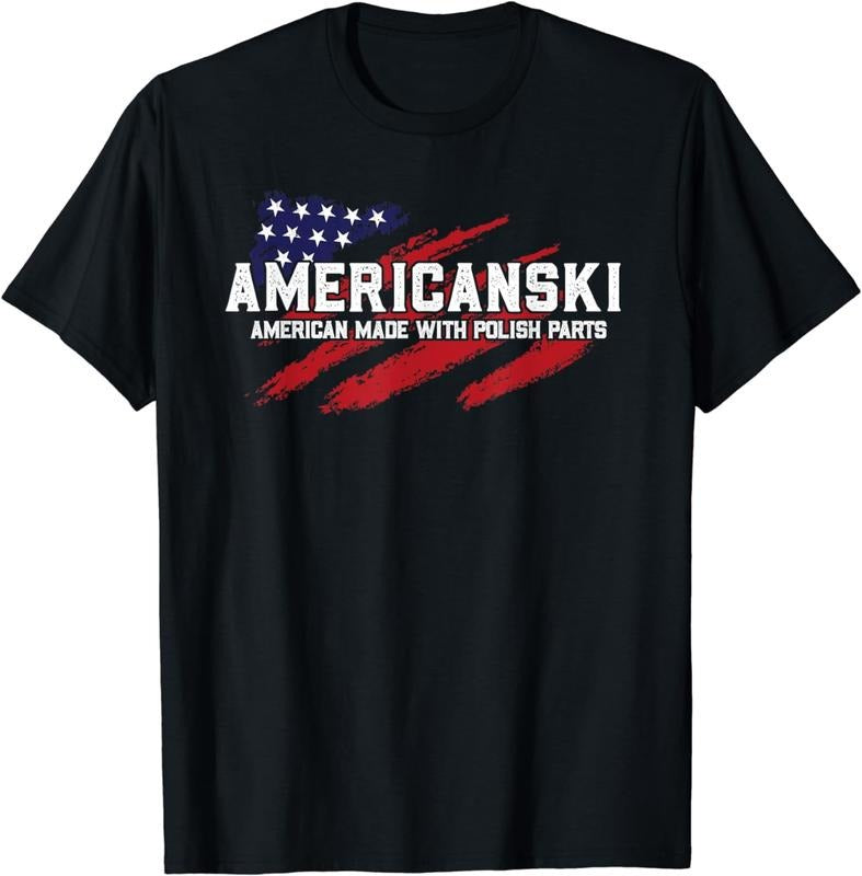[100% Cotton]Americanski American Made With Polish Parts Pride Heritage T-Shirt Hoodie, Sweatshirt | WearSparks.com